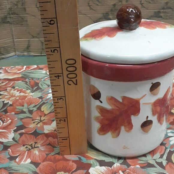 6 pc rustic farmhouse autumn placemats, bun basket, acorn candle "Thanks" bundle - Picture 4 of 12